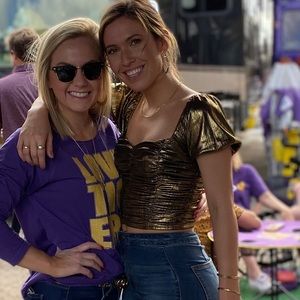 Gold touched crop top